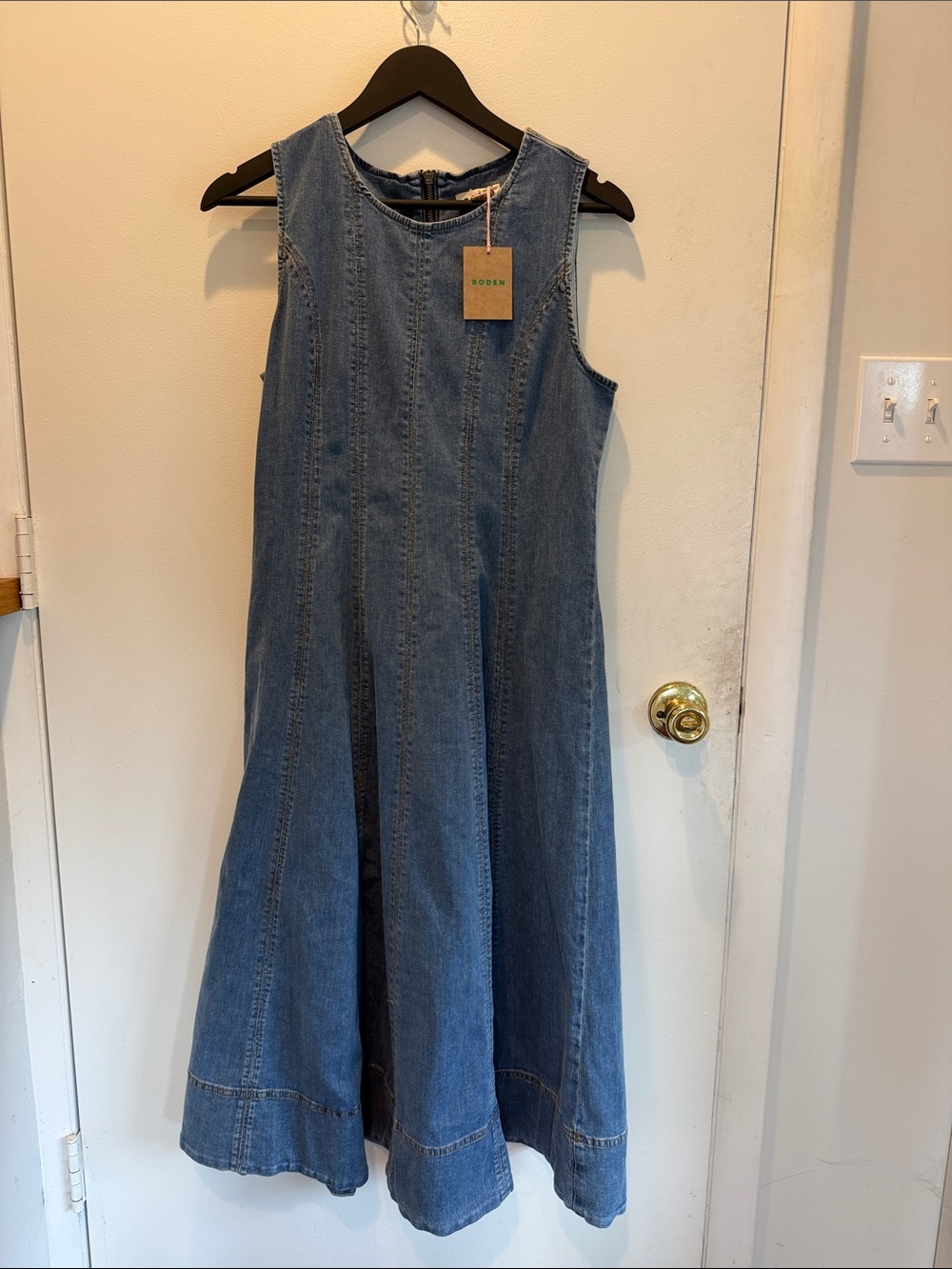 Boden Blue Denim Midi Dress